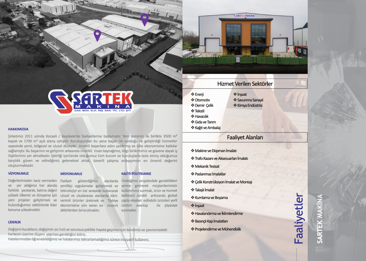 Sartek Makina Ürün ve Hizmet Kataloğu